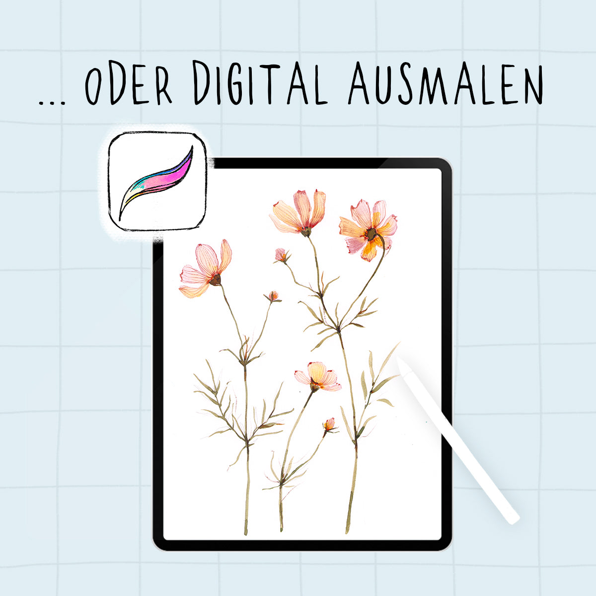 FLORAL Digitale Malvorlagen
