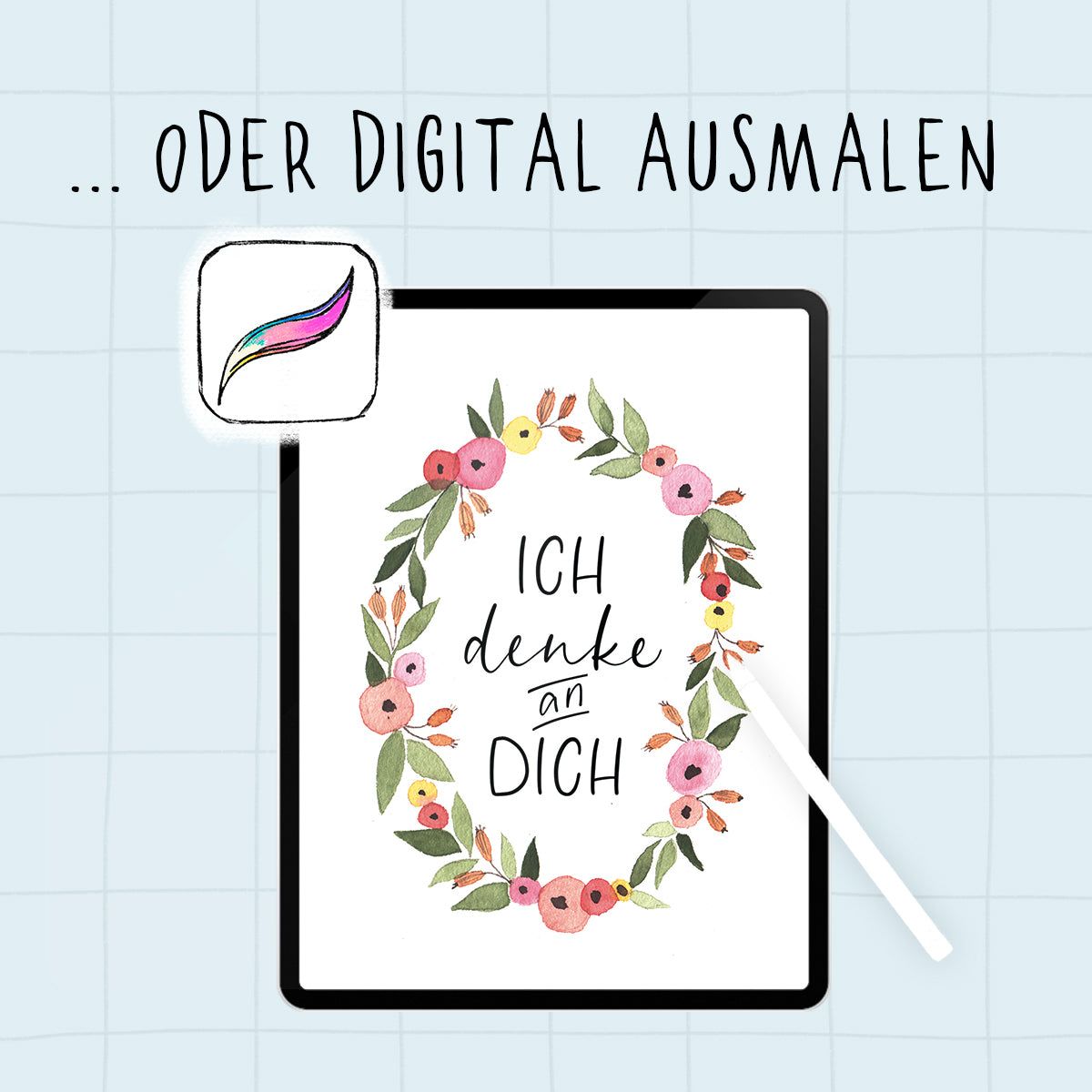 GRUSSKARTEN Digitale Malvorlagen