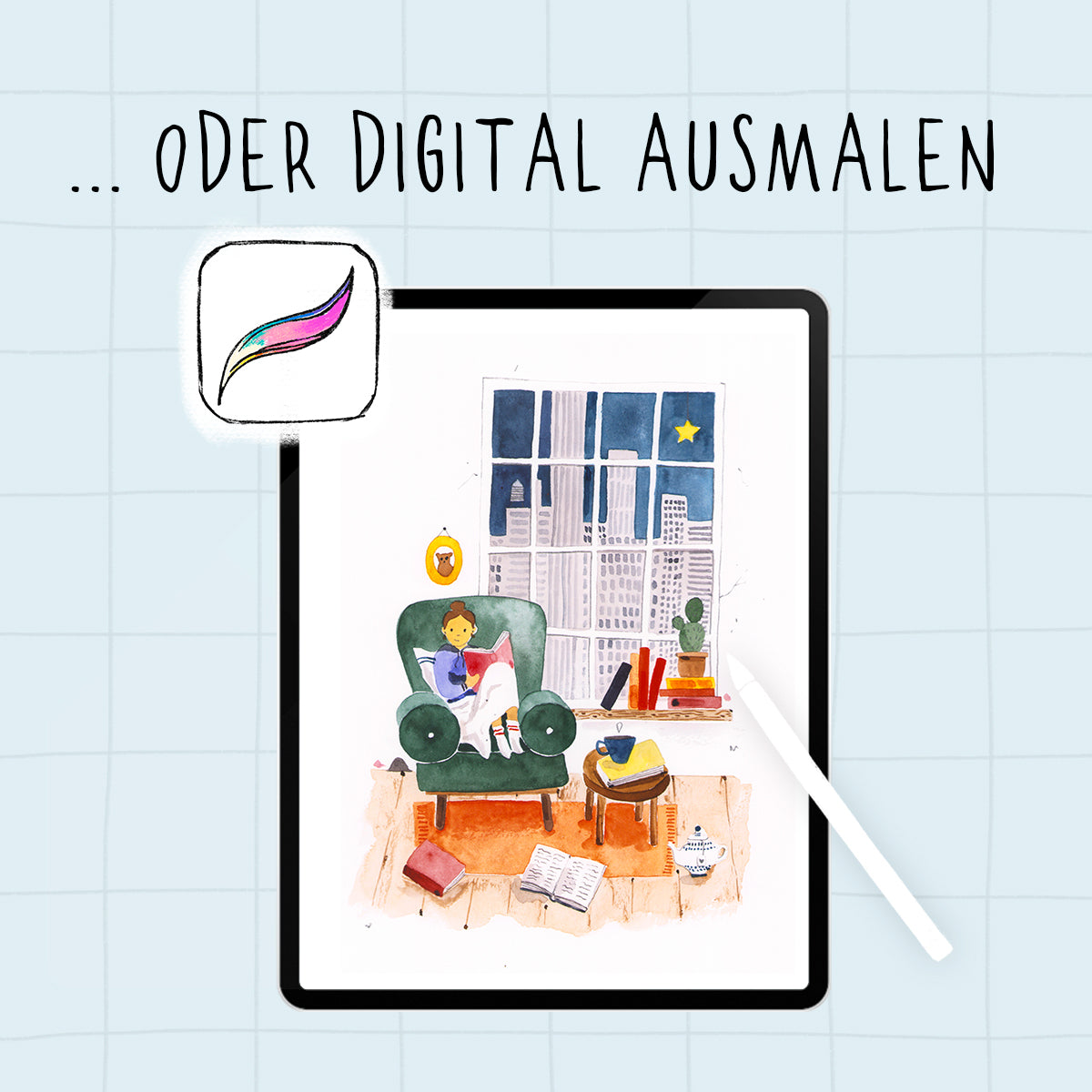 „MEIN MAGISCHER BUCHLADEN - Vol. 1“ Digitale Malvorlagen