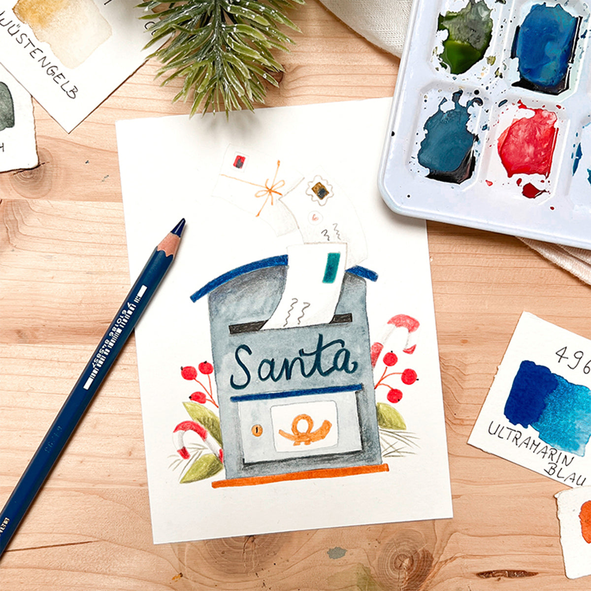 BUNTER ADVENT Weihnachtskarten Malvorlagen
