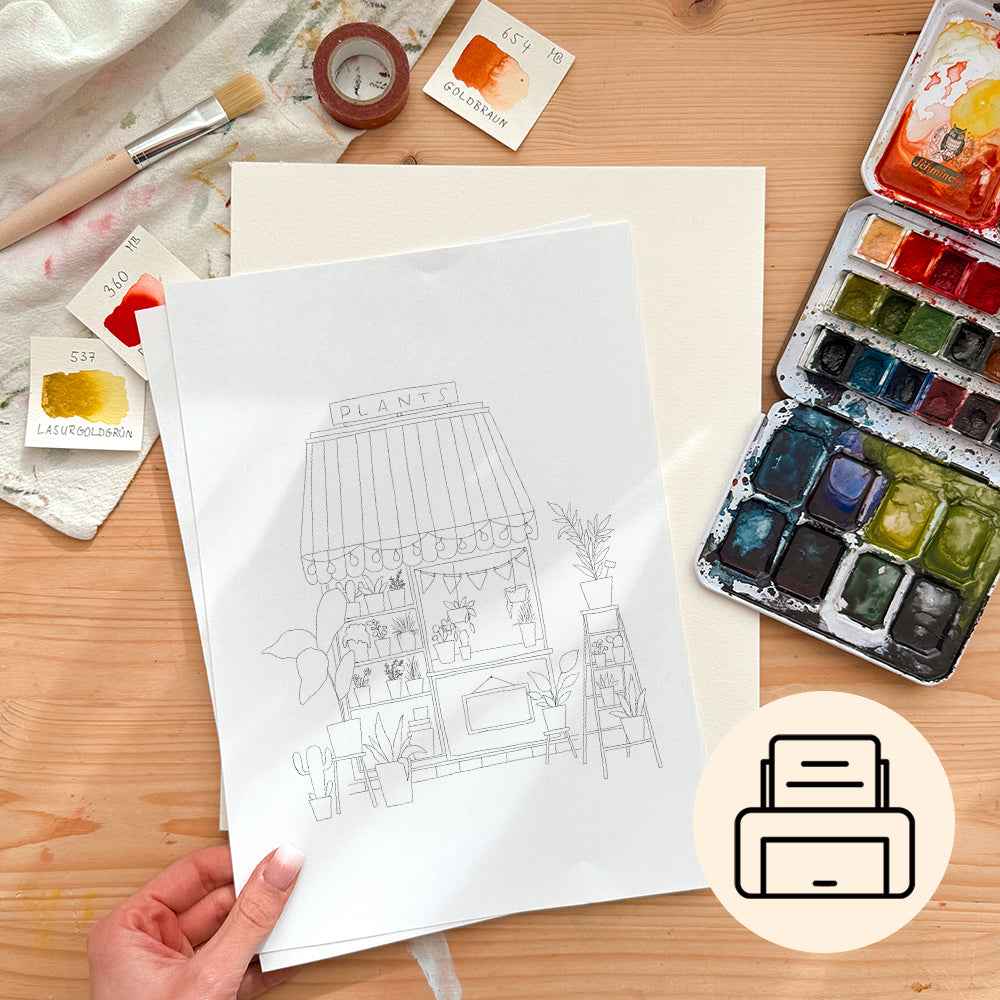 URBAN WATERCOLOR Malvorlagen