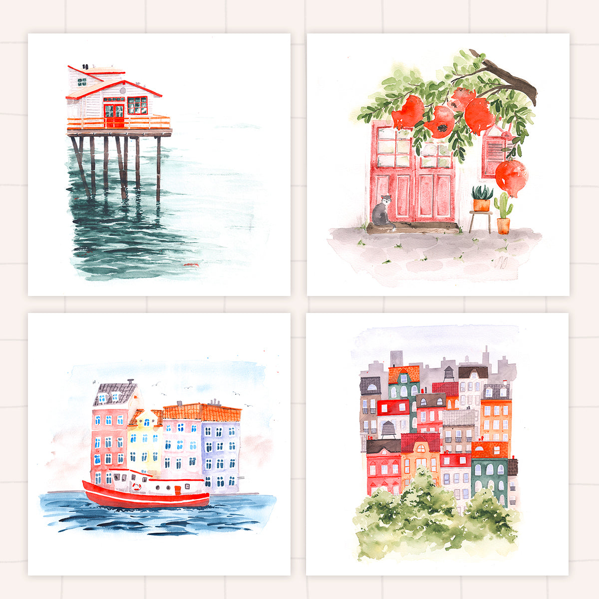 URBAN WATERCOLOR Malvorlagen