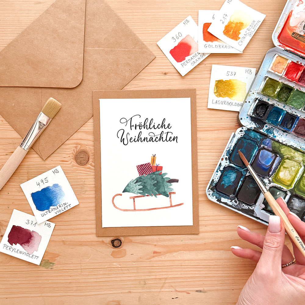 WEIHNACHTSKARTEN Malvorlagen