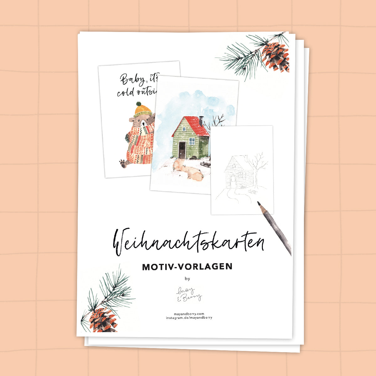 WEIHNACHTSKARTEN Malvorlagen