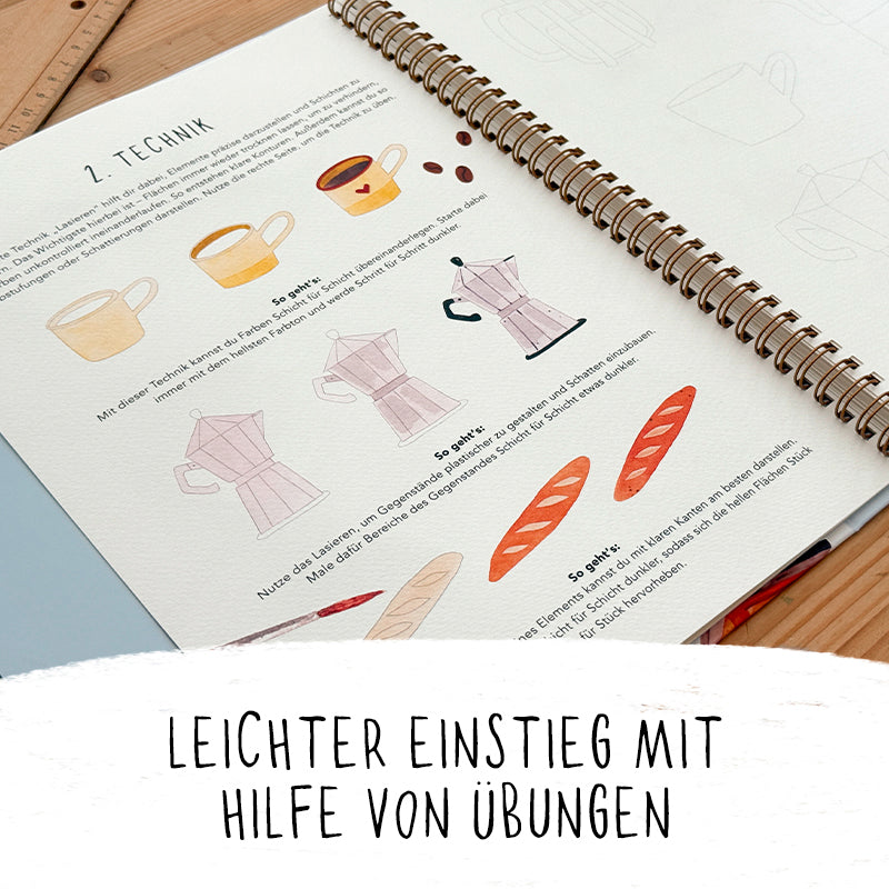 MEIN AQUARELL CAFÉ Malbuch