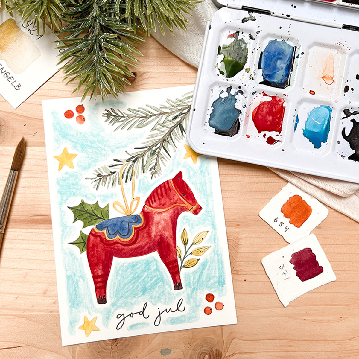 BUNTER ADVENT Weihnachtskarten Malvorlagen